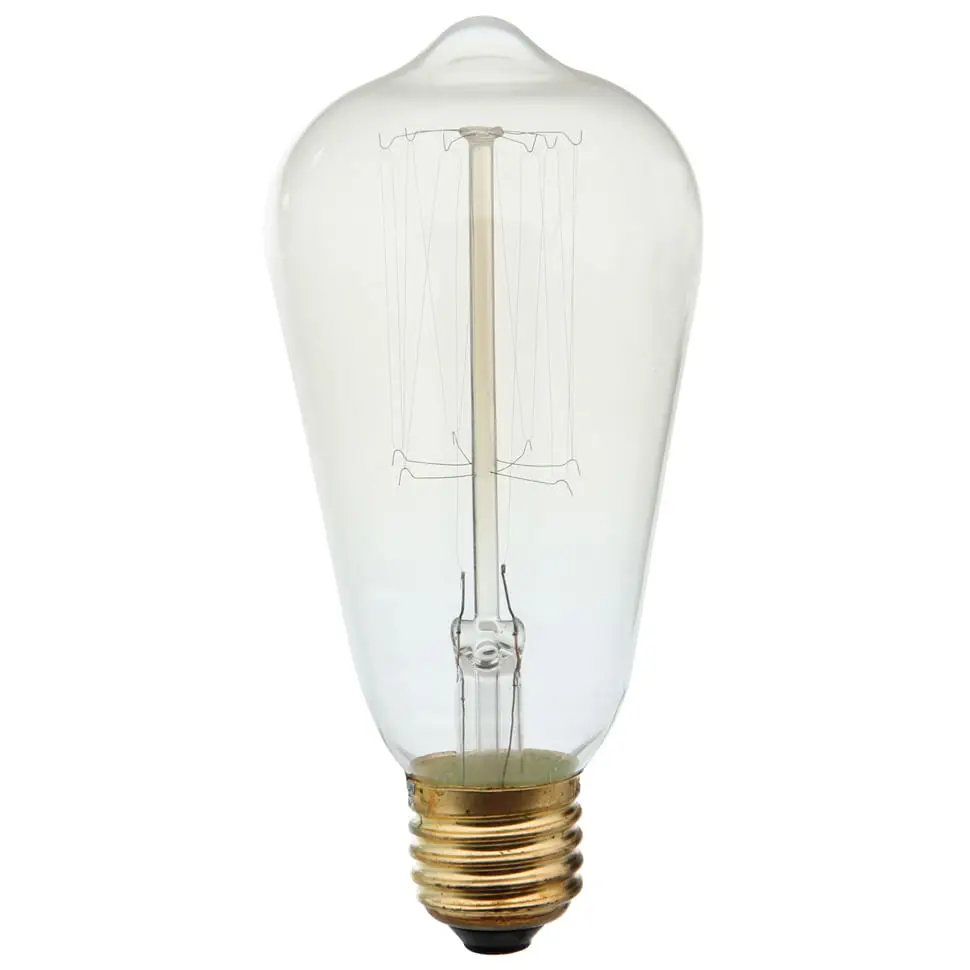 LÂMPADA FILAMENTO DE CARBONO DIMERIZÁVEL ST64 40W E27 220V LUZ AMARELA TASCHIBRA - INCOLOR - Foto 1