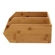 ORGANIZADOR EMPILHÁVEL 34 CM X 31 CM COM 2 DIVISÓRIAS BAMBOO - BAMBU - Foto 4