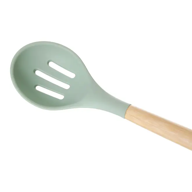 COLHER VAZADA 31 CM SILIBOO - SÁLVIA/BAMBU - Foto 5