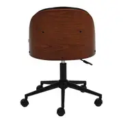 CADEIRA HOME OFFICE APLAY WOOD - PRETO/NOZES - Foto 7