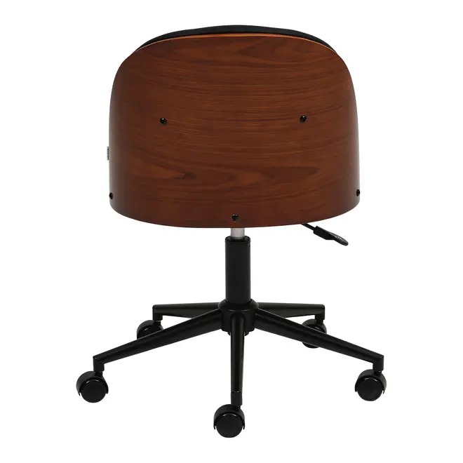 CADEIRA HOME OFFICE APLAY WOOD - PRETO/NOZES - Foto 7