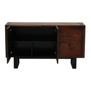 BUFFET 3 PORTAS 1,35 M X 40 CM NIARA - NOZES RÚSTICO/PRETO - Foto 2