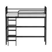 CAMA SISTEMA DE QUARTO INTEGRADO 88 CM COM ESTRUTURA PARA ESCRIVANINHA NEW LINK - PRETO - Foto 1
