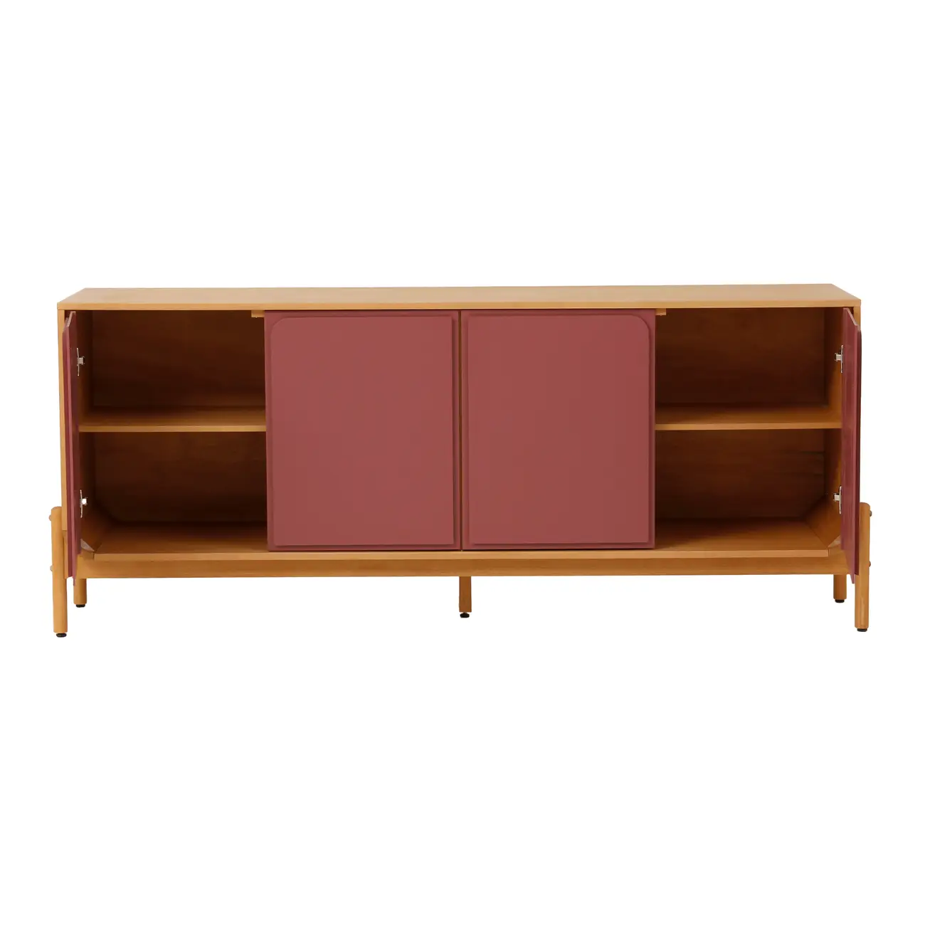 BUFFET 4 PORTAS 1,87 M X 45 CM ANTÚRIO - MACCHIATO/RODONITA - Foto 2
