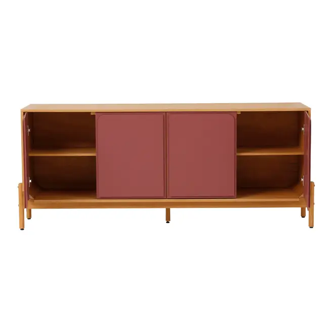 BUFFET 4 PORTAS 1,87 M X 45 CM ANTÚRIO - MACCHIATO/RODONITA - Foto 2
