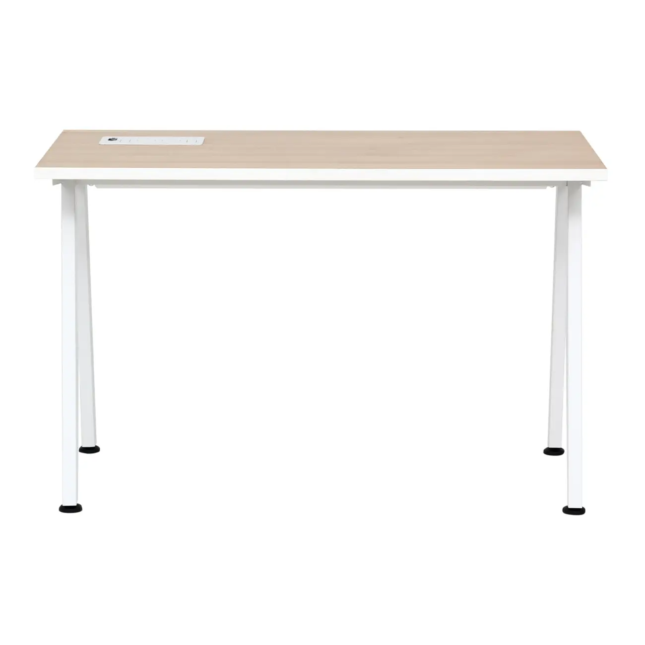 MESA 1,20 M X 60 CM COM CAIXA PARA CONECTIVIDADE ALETA - BRANCO/OAK TAMMI - Foto 1