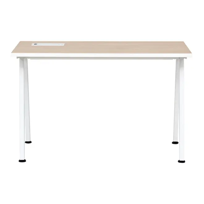 MESA 1,20 M X 60 CM COM CAIXA PARA CONECTIVIDADE ALETA - BRANCO/OAK TAMMI - Foto 1