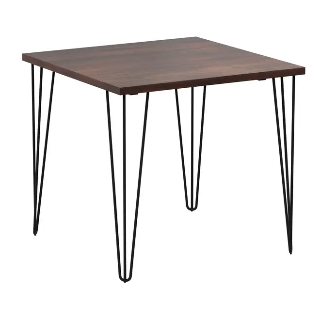 MESA DE JANTAR MESA 80 CM X 80 CM ZAHARA - PRETO/NOZES RÚSTICO - Foto 17