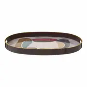 BANDEJA 44 CM X 30 CM PAISAGISTA - MARROM DE LEI/MULTICOR - Foto 1