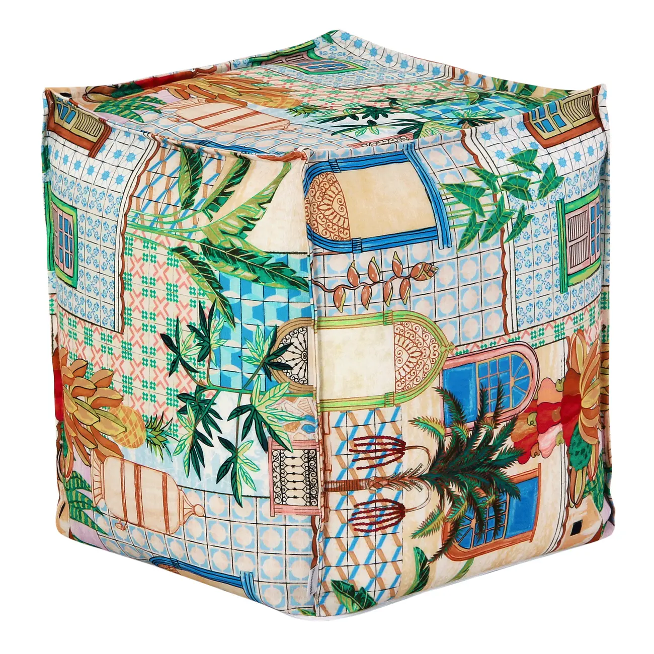 PUFF 45 CM X 45 CM SAUDADE TROPICAL - MULTICOR - Foto 1
