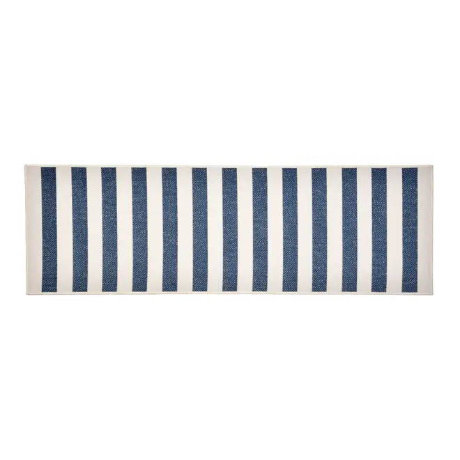 TAPETE 66 CM X 2 M BLUESTRIPE - NATURAL/AZUL - Foto 1