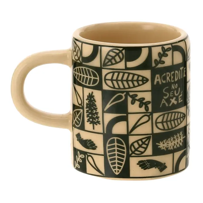 CANECA 140 ML SETE ERVAS AXÉ - ARGILA CRUA/VERDE - Foto 4