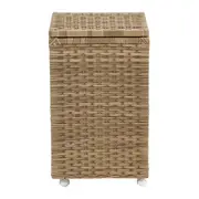 CESTO PARA ROUPA COM RODINHAS 35 CM X 35 CM X 57 CM ENREDO - BEGE - Foto 1