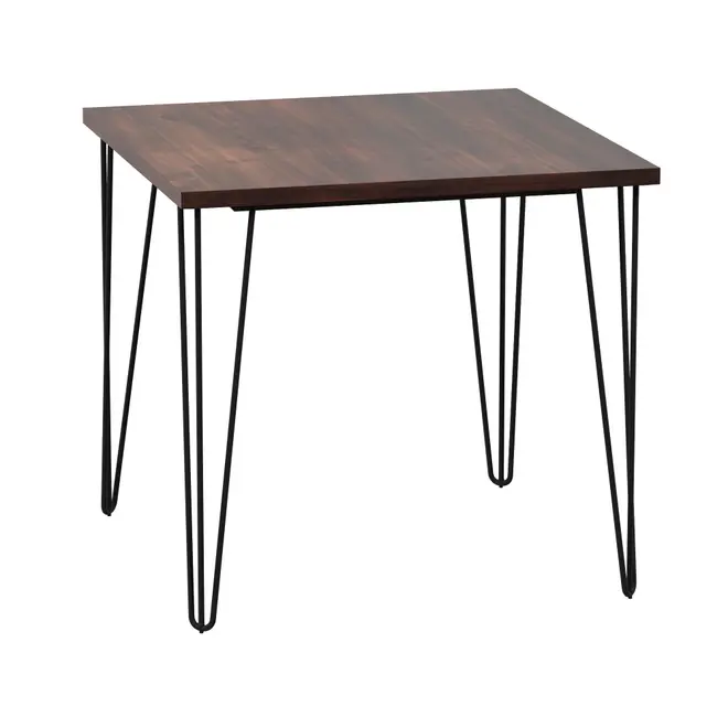 MESA DE JANTAR MESA 80 CM X 80 CM ZAHARA - PRETO/NOZES RÚSTICO - Foto 12