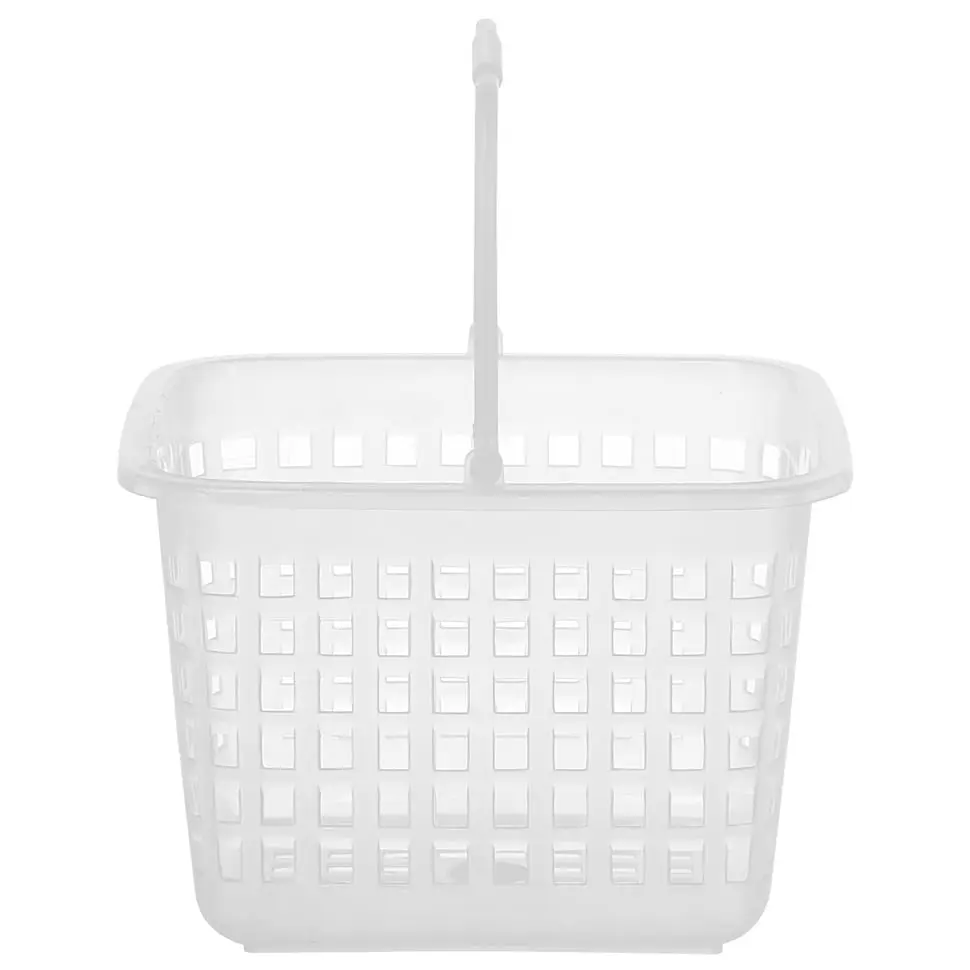 CESTO COM ALÇA 20 CM X 20 CM X 13 CM TABLETS - BRANCO TRANSLUCIDO - Foto 1