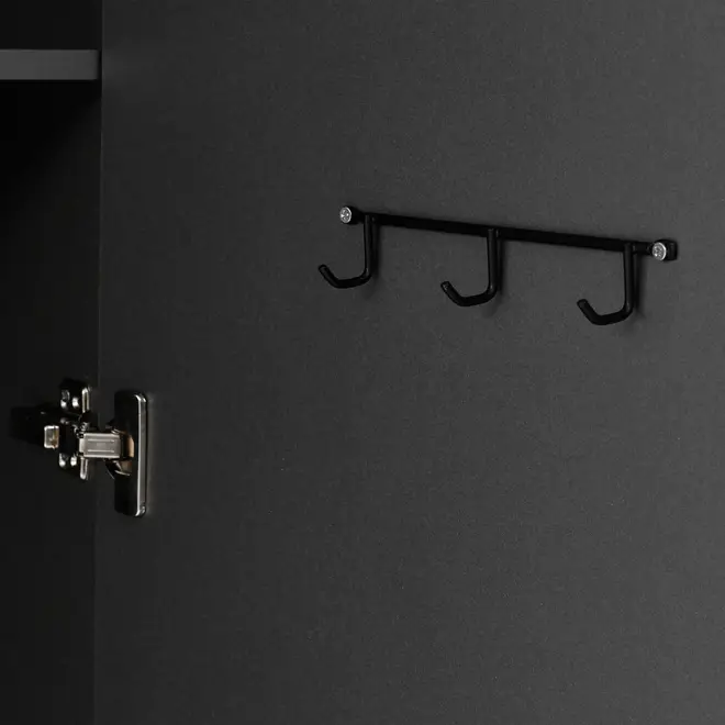 ARMÁRIO PARA LAVANDERIA 1 PORTA SLEEK - GRAFITE/PRETO - Foto 11