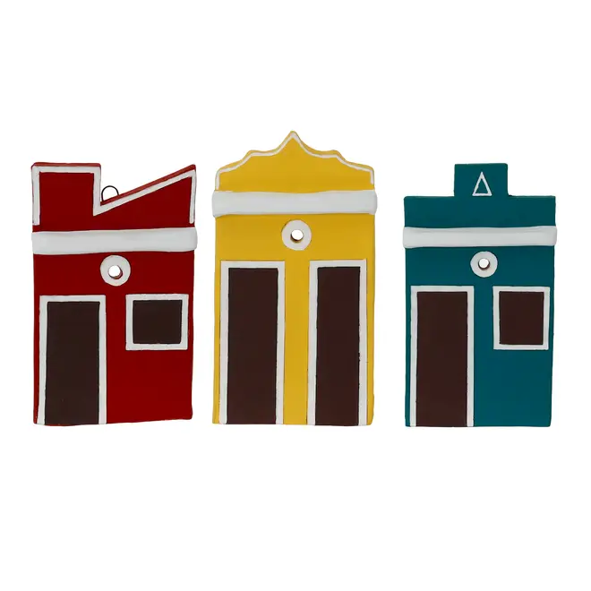 ADORNO DE PAREDE CONJUNTO COM 3 PEÇAS BEBERIBE - MULTICOR/BRANCO - Foto 1