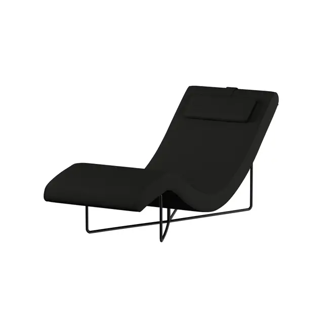 CHAISE LONGUE ALUA - PRETO/PRETO - Foto 1