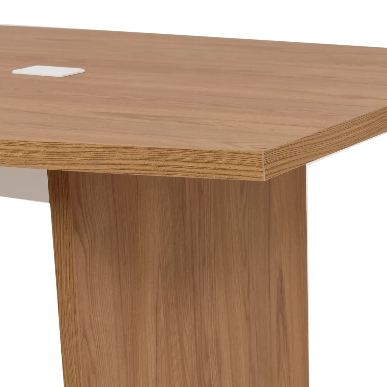 MESA REUNIÃO 2,10 M X 1,10 M COM CAIXA PARA CONECTIVIDADE BOSS - OAK TAMMI/BRANCO - Foto 7