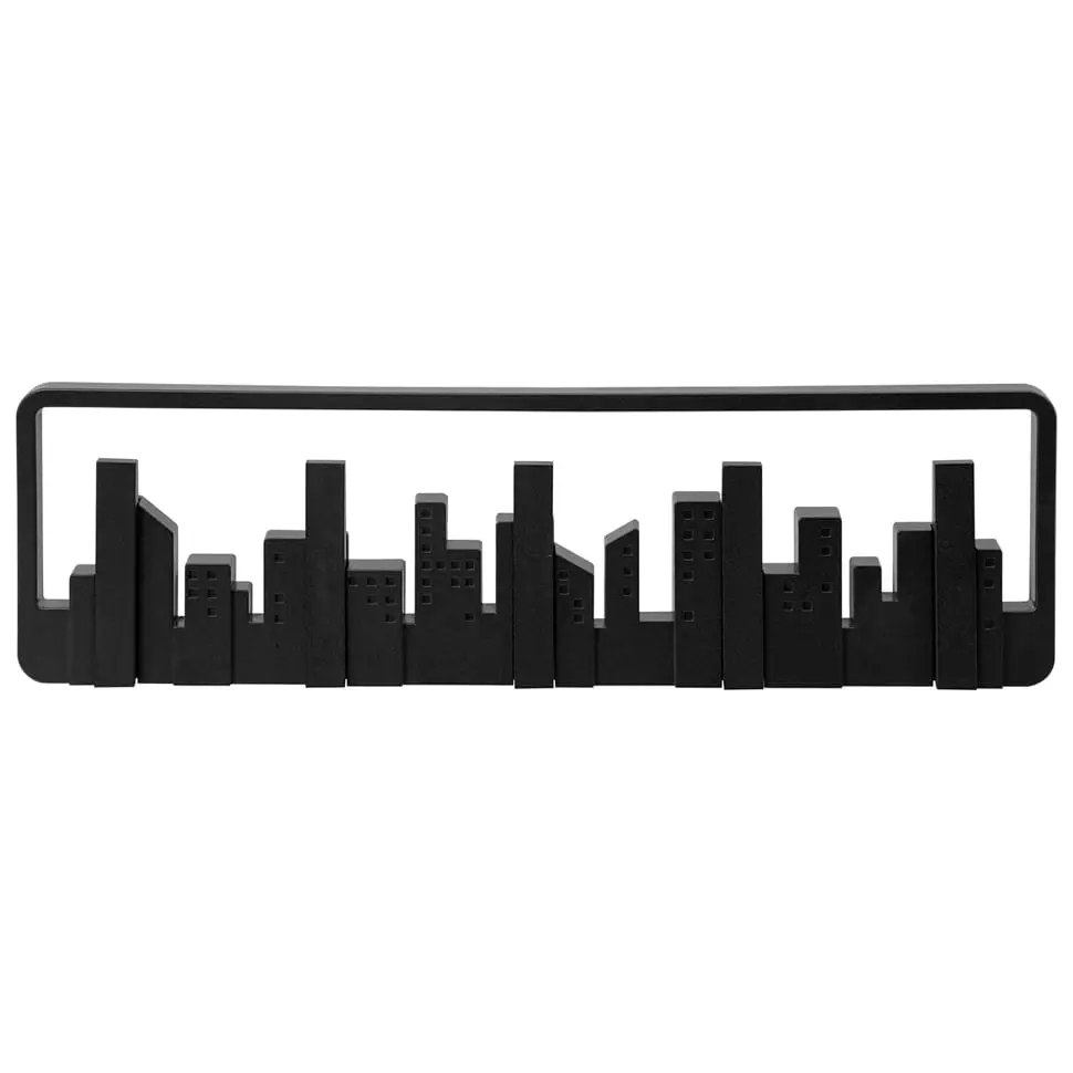 CABIDEIRO DE PAREDE COM 5 GANCHOS URB SKYLINE - PRETO - Foto 1