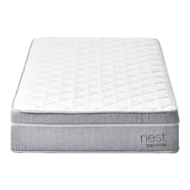 COLCHÃO SOLTEIRO COM MOLAS 88 CM X 1,88 M X 24 CM NEST - CINZA/BRANCO - Foto 3