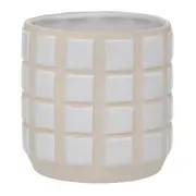 CACHEPÔ 11 CM LADEADO - ARGILA CRUA/BRANCO - Foto 2