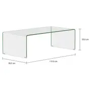 MESA DE CENTRO 1,10 M X 55 CM INGLASS - INCOLOR/CROMADO - Foto 2