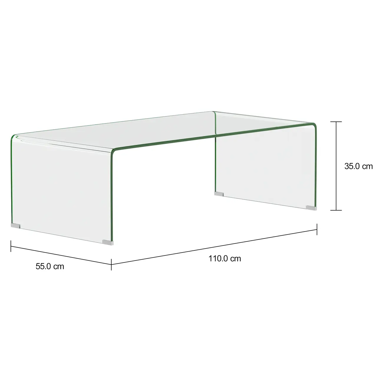 MESA DE CENTRO 1,10 M X 55 CM INGLASS - INCOLOR/CROMADO - Foto 2