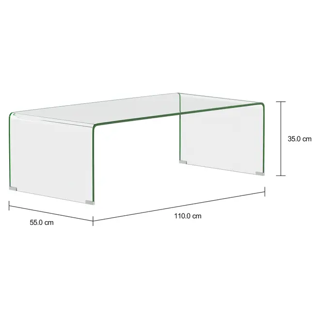 MESA DE CENTRO 1,10 M X 55 CM INGLASS - INCOLOR/CROMADO - Foto 2