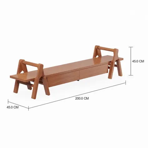 Imagem com medidas do produto ESTRUTURA DE RACK 2 GAVETAS 2 M X 45 CM REGATA