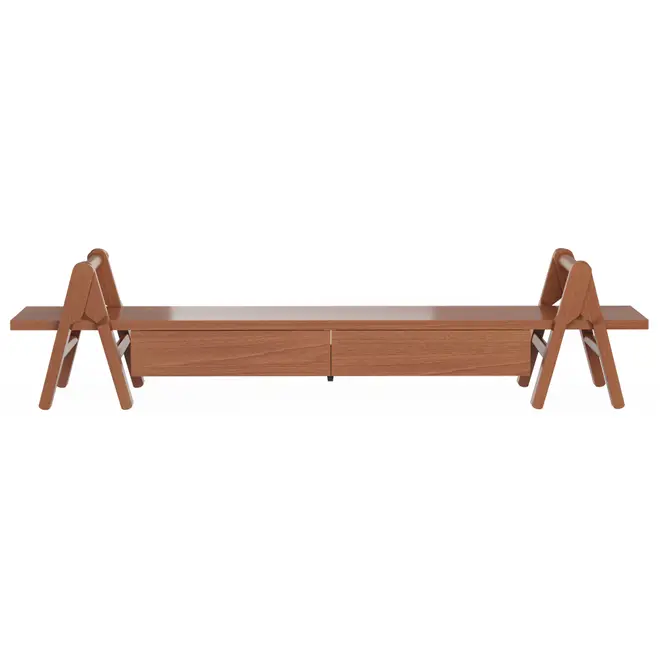 ESTRUTURA DE RACK 2 GAVETAS 2 M X 45 CM REGATA - NOZES - Foto 1