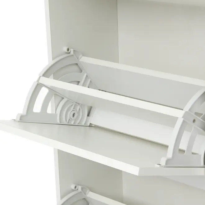 SAPATEIRA PAREDE 5 PORTAS BASCULANTES FAMILY THIN - BRANCO/BRANCO - Foto 8