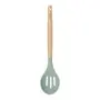COLHER VAZADA 31 CM SILIBOO - SÁLVIA/BAMBU - Foto 1