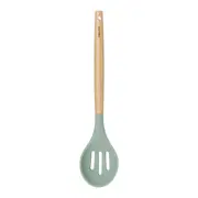 COLHER VAZADA 31 CM SILIBOO - SÁLVIA/BAMBU - Foto 1