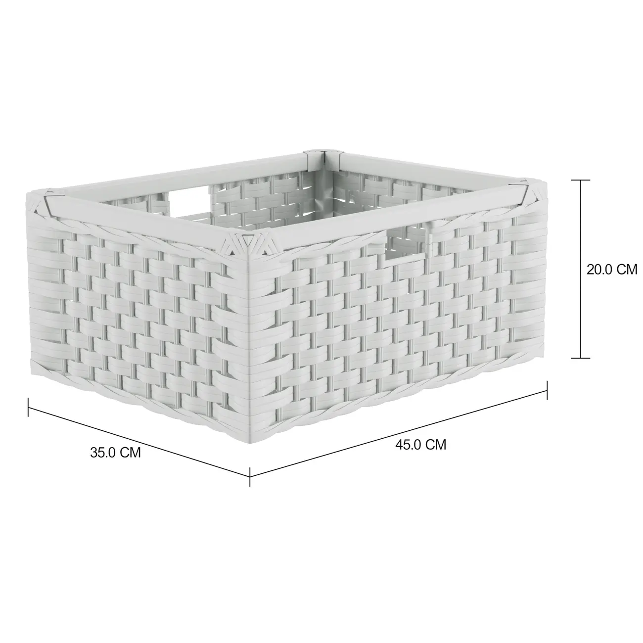 GAVETA ORGANIZADORA 45 CM X 35 CM X 20 CM ENREDO - BRANCO - Foto 2