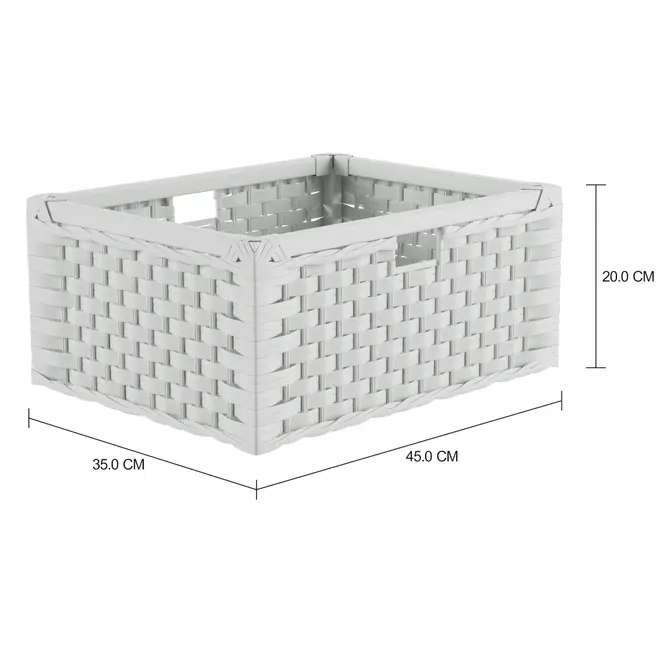 GAVETA ORGANIZADORA 45 CM X 35 CM X 20 CM ENREDO - BRANCO - Foto 2