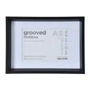 MOLDURA A5 14 CM X 21 CM GROOVED - PRETO - Foto 1