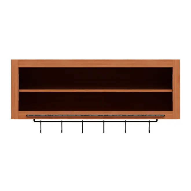 ARMÁRIO DE COZINHA AÉREO 1 M 1 PORTA BASCULANTE GOURMET - NOZES/INCOLOR - Foto 1