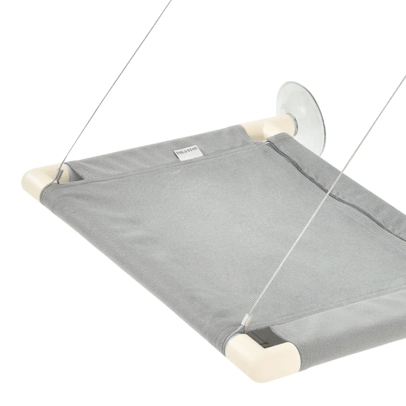 CAMA DE JANELA PARA GATOS COM VENTOSA LOUDLY - CINZA/INCOLOR - Foto 5