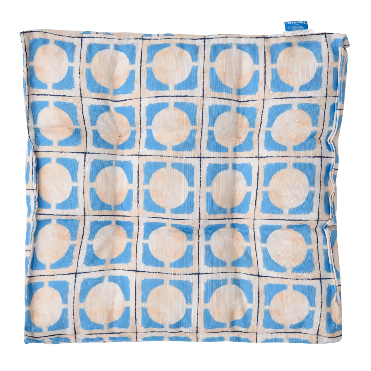 FUTON 40 CM X 40 CM SAUDADE TROPICAL AZULEJOS - AZUL HISTÓRICO/MULTICOR - Foto 1