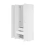 GUARDA-ROUPA 3 PORTAS 2 GAVETAS LIVE - BRANCO - Foto 4