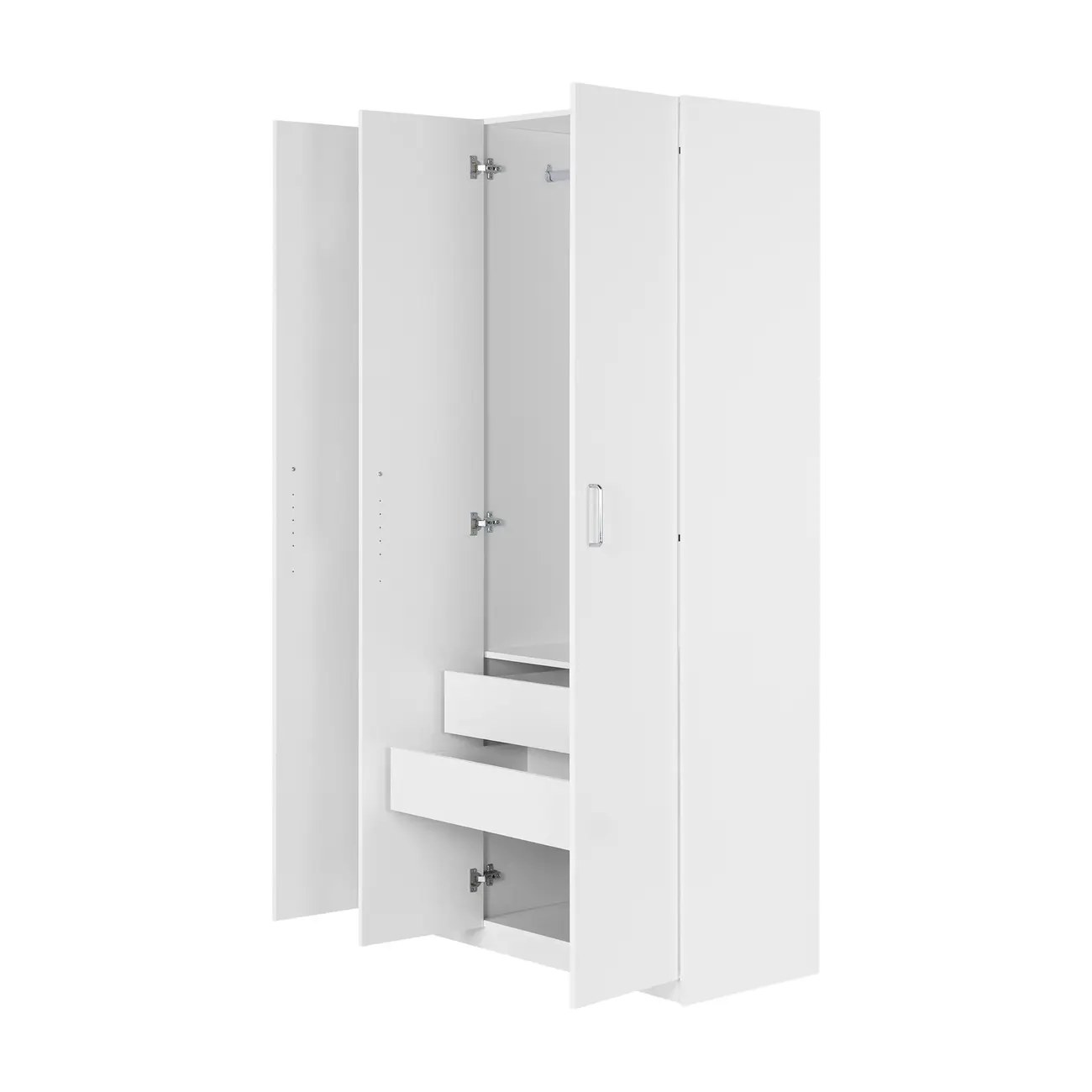 GUARDA-ROUPA 3 PORTAS 2 GAVETAS LIVE - BRANCO - Foto 4
