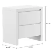 MESA DE CABECEIRA 2 GAVETAS VOGAN - BRANCO BRILHANTE - Foto 4
