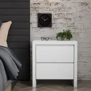 MESA DE CABECEIRA 2 GAVETAS VOGAN - BRANCO BRILHANTE - Foto 5