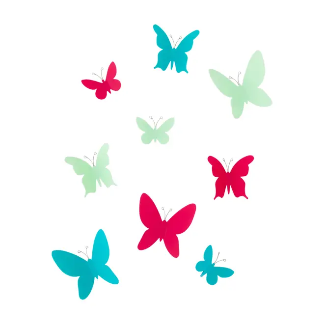 ADORNO DE PAREDE COM 9 MARIPOSA - MULTICOR - Foto 2