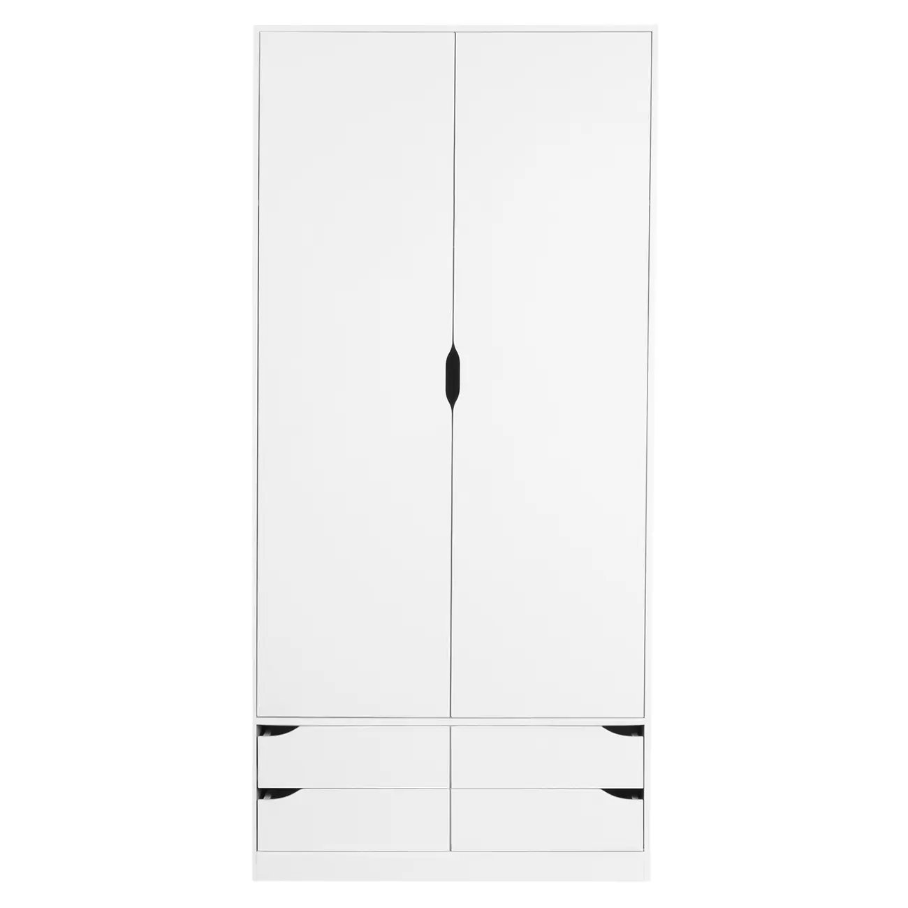 GUARDA-ROUPA 2 PORTAS/4 GAVETAS WINK - BRANCO - Foto 1