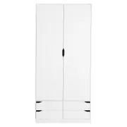 GUARDA-ROUPA 2 PORTAS/4 GAVETAS WINK - BRANCO - Foto 1