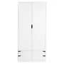BRANCO - GUARDA-ROUPA 2 PORTAS/4 GAVETAS WINK
