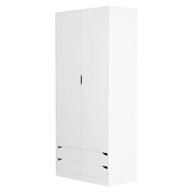 GUARDA-ROUPA 2 PORTAS/4 GAVETAS WINK - BRANCO - Foto 2