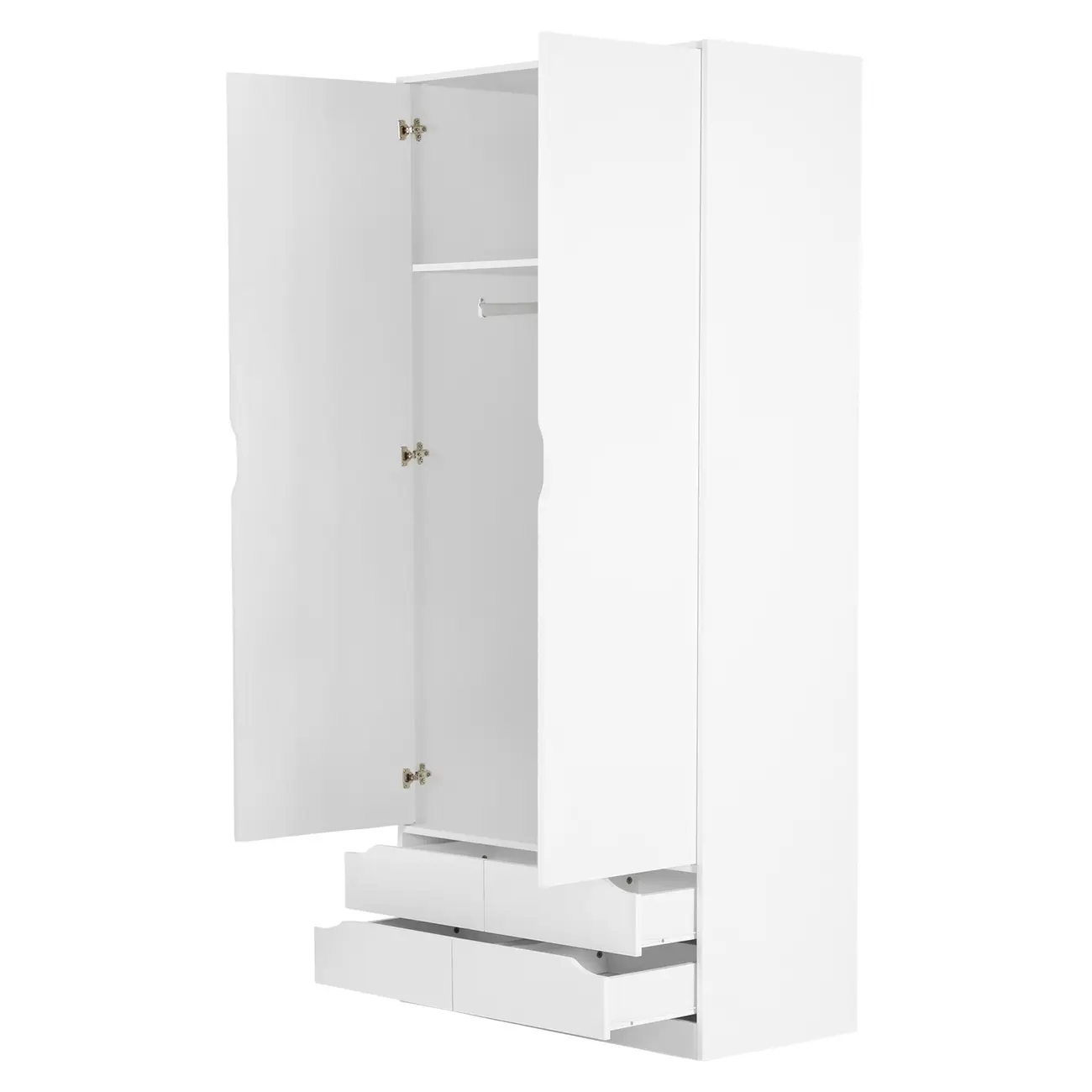 GUARDA-ROUPA 2 PORTAS/4 GAVETAS WINK - BRANCO - Foto 3